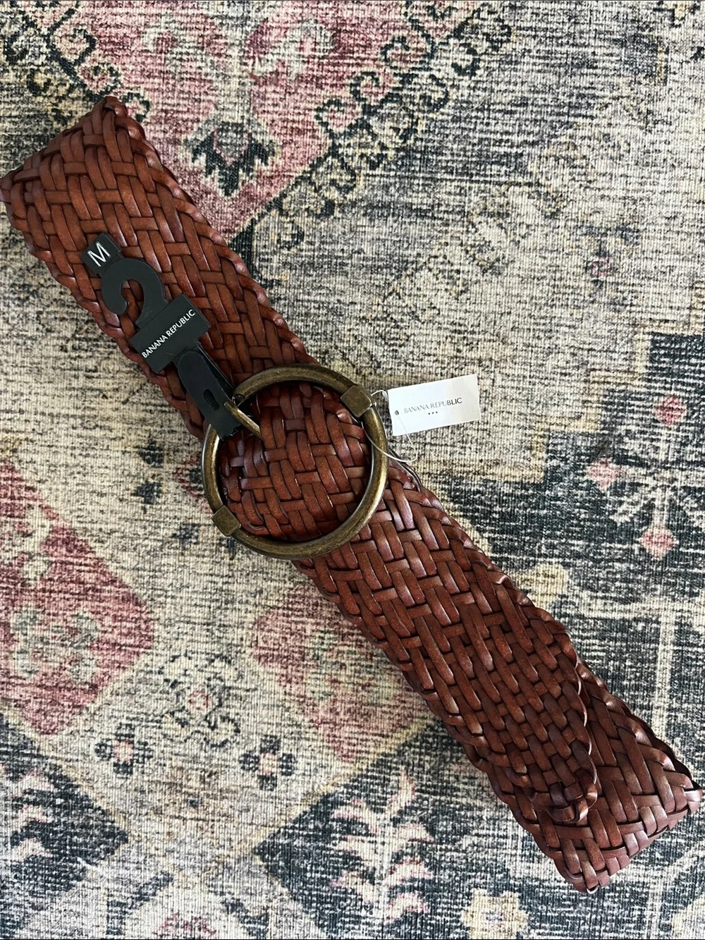 NWT Banana Republic Wide Braided Leather Belt - Brown